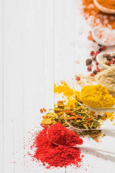 Spices on white background — Stock Photo, Image