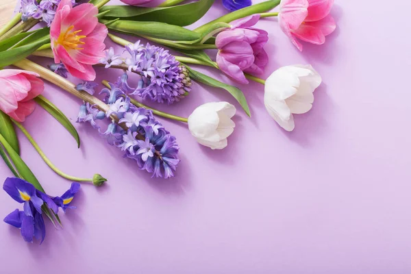 Mooie bloemen op achtergrond papier — Stockfoto