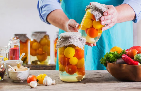 Canned Vegetables Jars — Stock Photo, Image