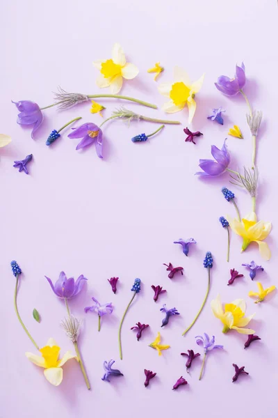 Flores de primavera sobre fondo de papel — Foto de Stock