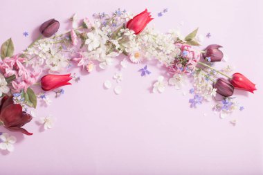 Kağıt arka plan bahar çiçekleri