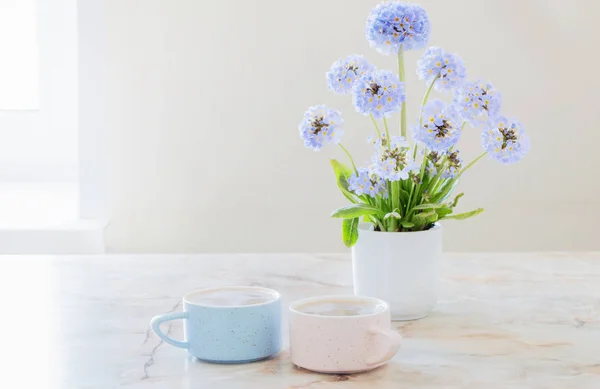 Tasse Café Sur Table Marbre — Photo