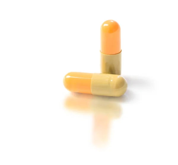 Sokszínű Tabletták Elszigetelt Fehér Background — Stock Fotó