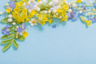 Kağıt arkaplanda yabani çiçekler