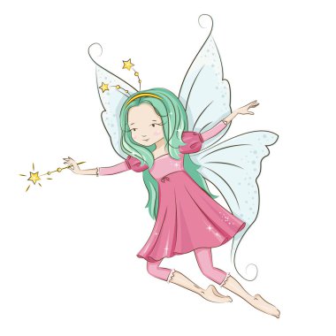 Little fairy, vector. clipart