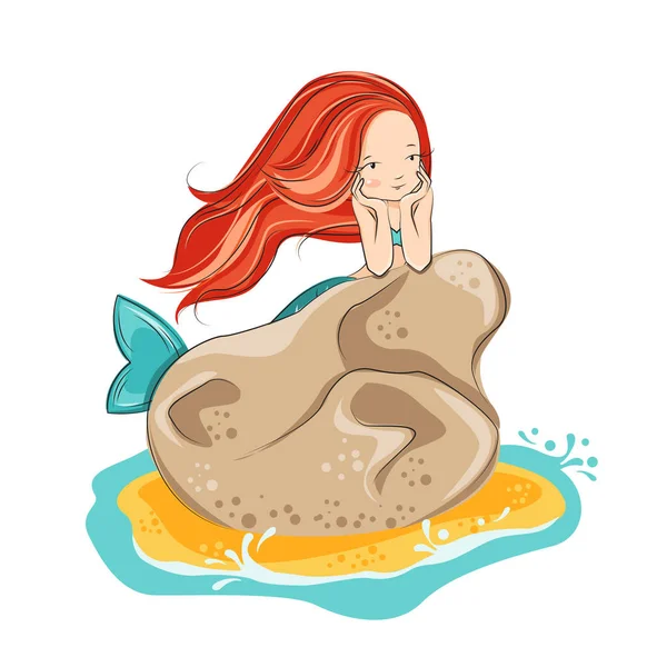 Cute little mermaid. — Stock Vector