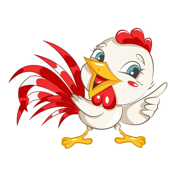 Illustrazione del gallo, isolato su sfondo bianco . — Vettoriale Stock