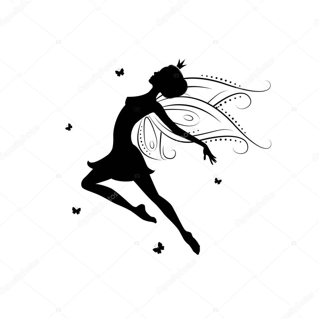 Silhouette of a fairy.