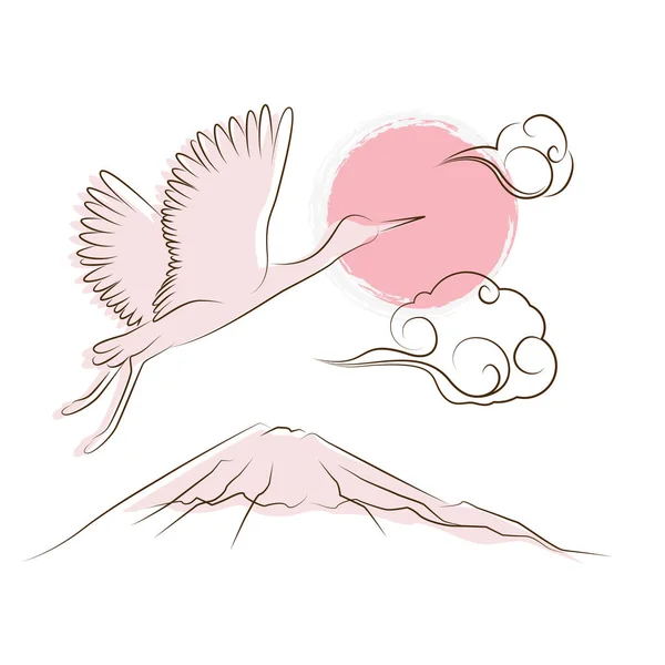Illustrazione dell'uccello gru . — Vettoriale Stock