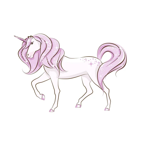 The beautiful magical unicorn. — Stock Vector