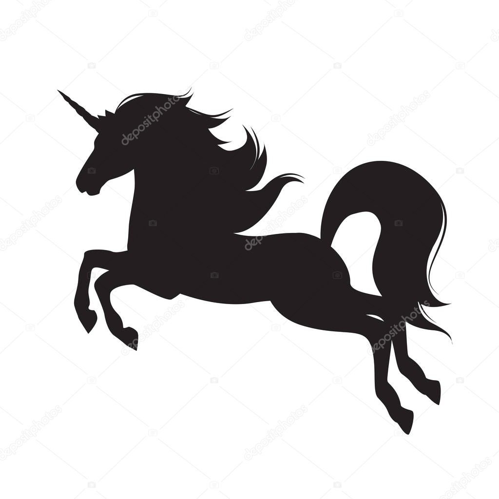 Download Silhouette of magical unicorn. — Stock Vector © sivanova ...