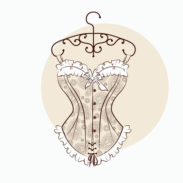 Retro woman corset. — Stock Vector