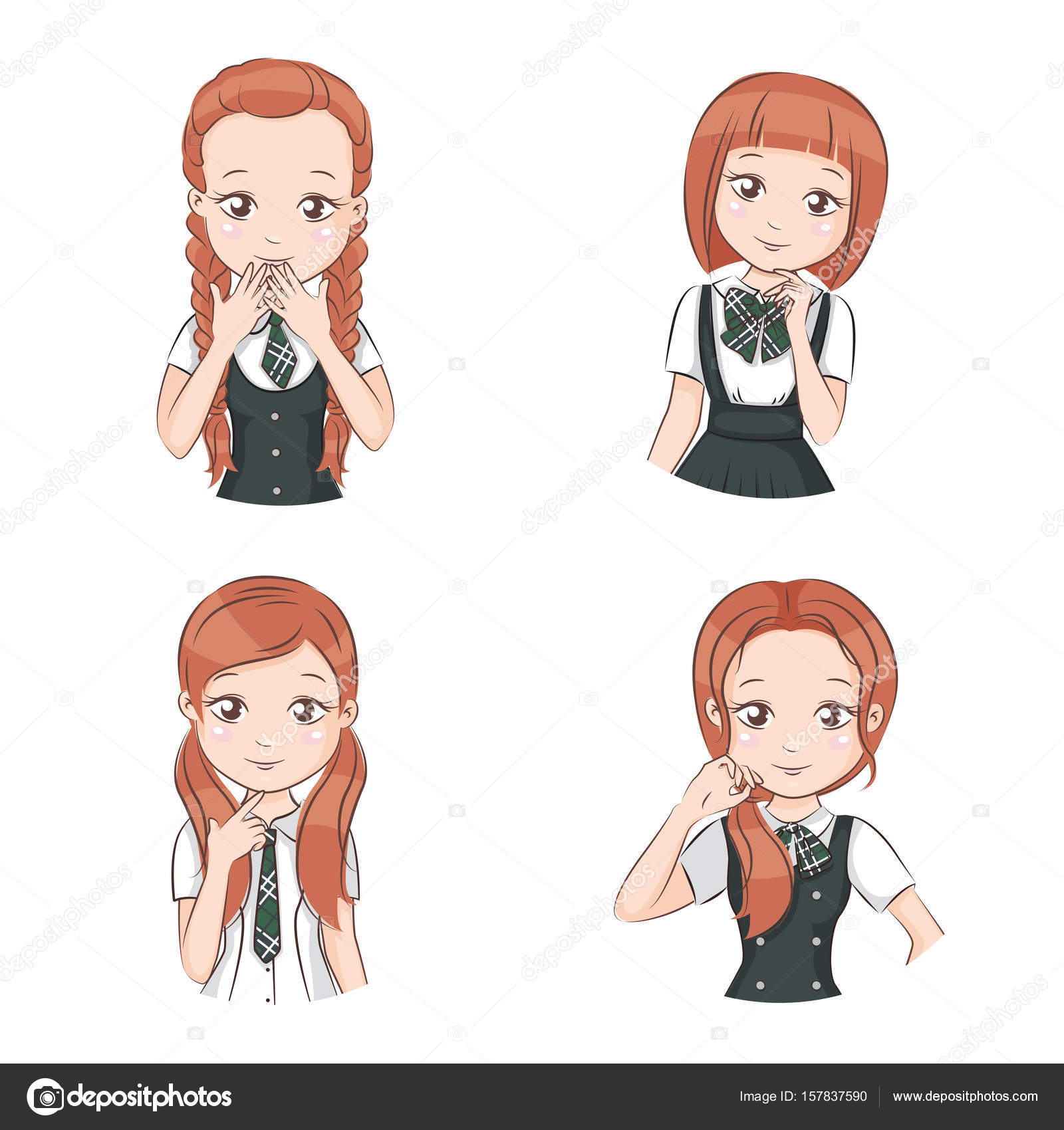 Set Of Cute Girls Stock Vector C Sivanova 157837590