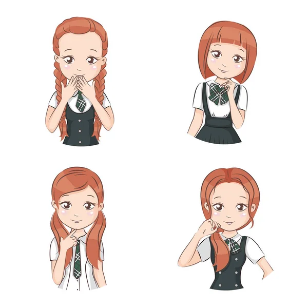 Set of cute girls. Royalty Free Stock Illustrations