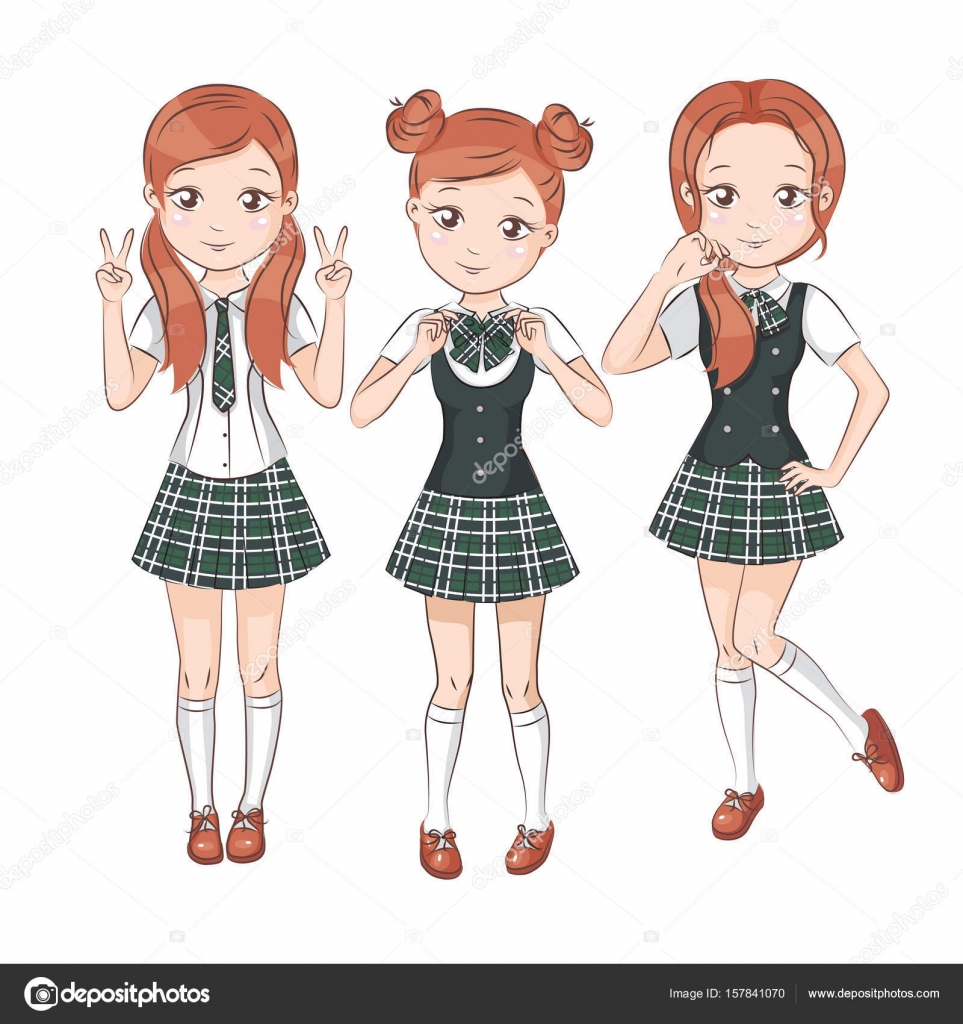 three girl friends cartoon