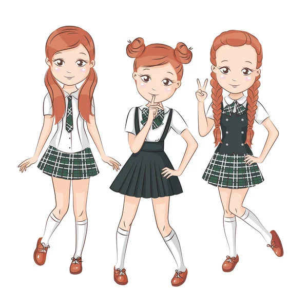 Tre ragazze carine . — Vettoriale Stock