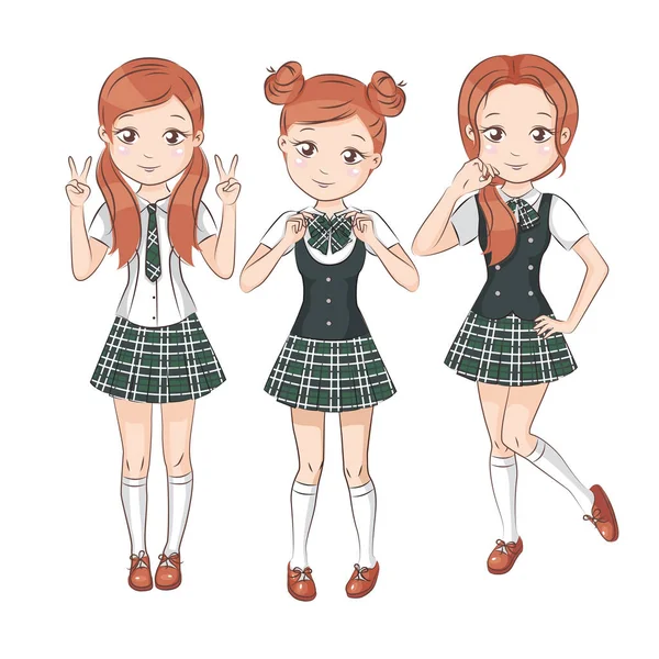 Three cute girlfriends. Royalty Free Stock Vectors
