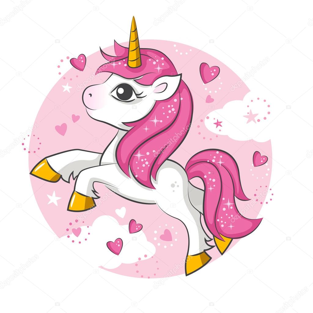 Lindo unicornio mágico. — Vector de stock © sivanova #166232558