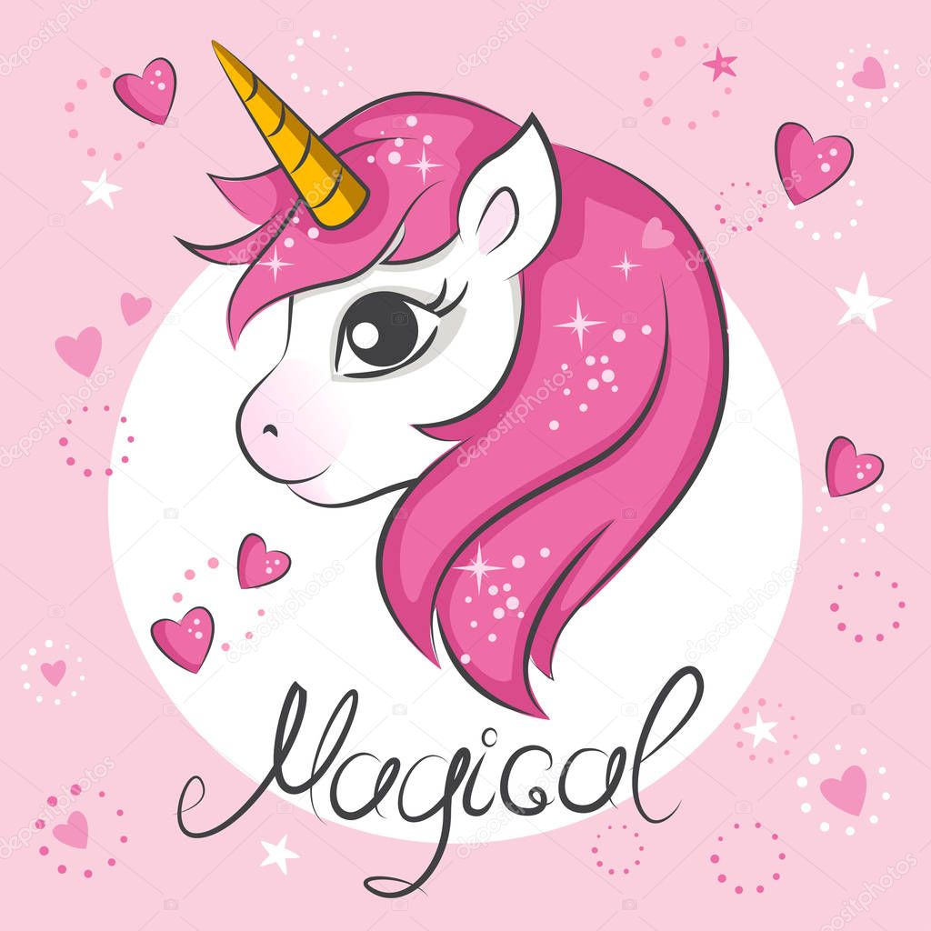 cute magical unicorn stock vector sivanova 166232560