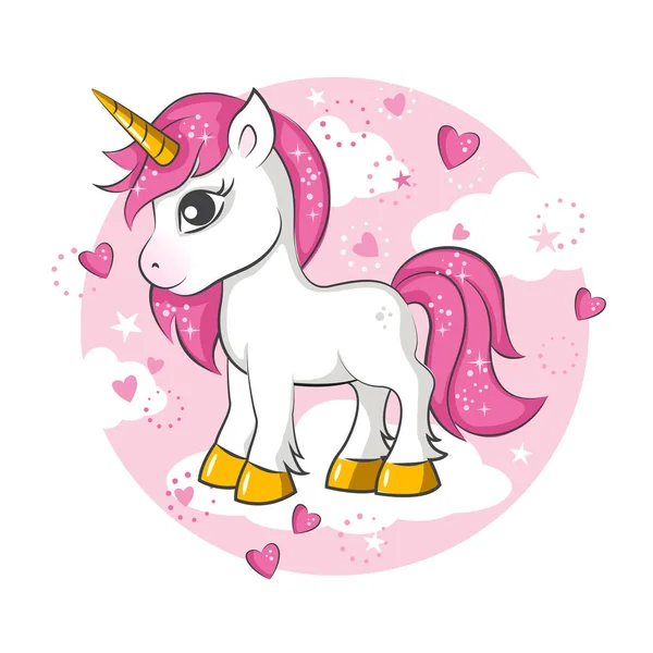 Petite licorne rose . — Image vectorielle