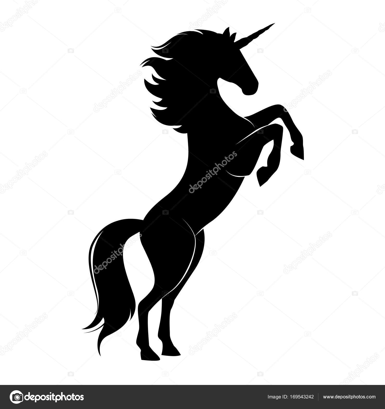 Download Magic cute black unicorn silhouette. — Stock Vector ...