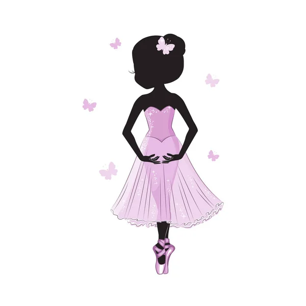 Silhouette de belle petite princesse . — Image vectorielle