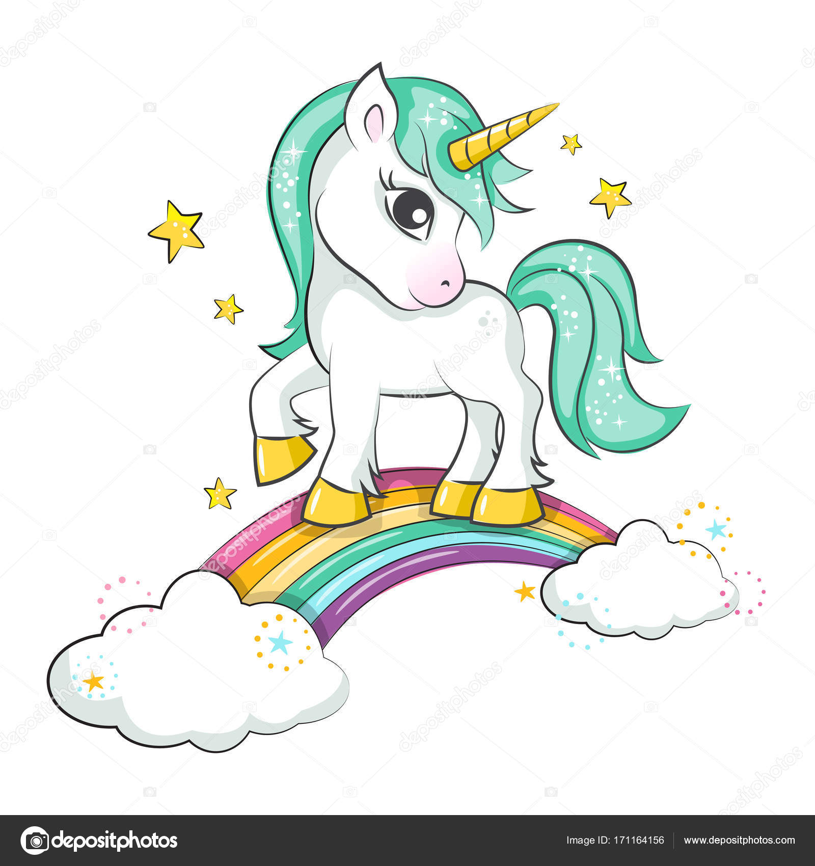 Cute magical unicorn. — Stock Vector © sivanova #171164156