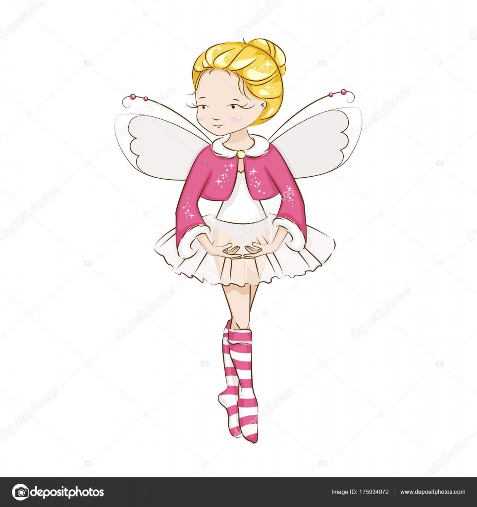 Dancing in un costume della ballerina della principessa Indossa calze con un reticolo di Natale e un mantello rosso orlato di pelliccia