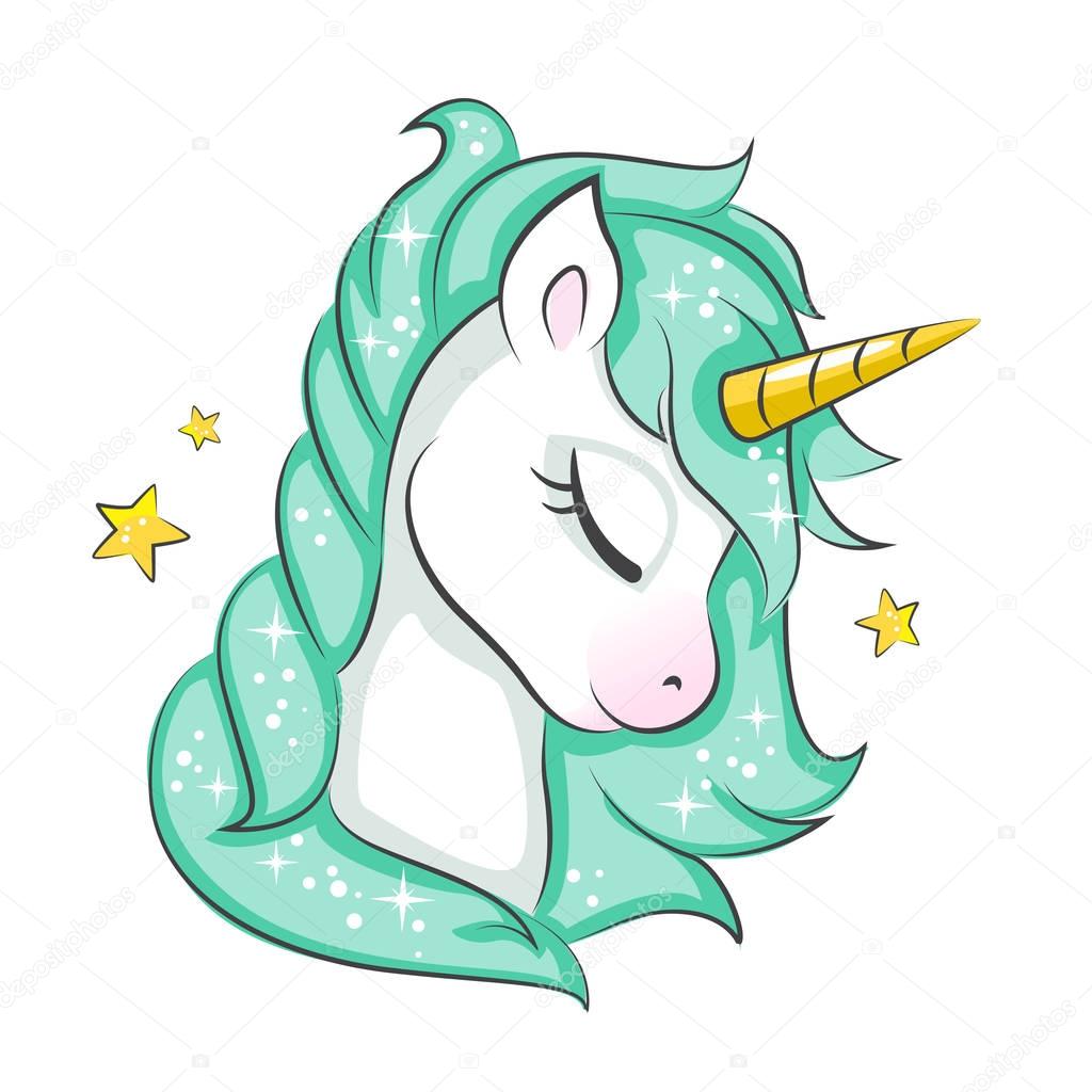 Download Cute Magical Unicorn Vector Design Isolated White ...