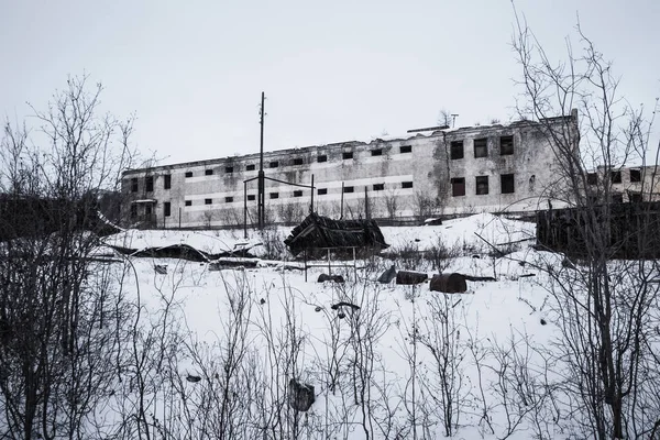 Exterior of  abandoned prison — Stock Photo, Image