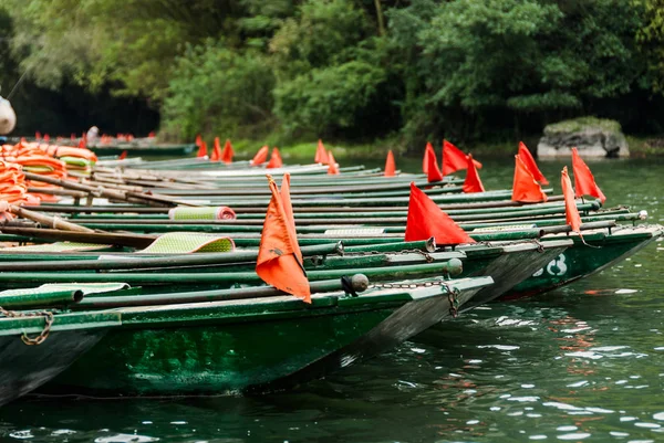Green boats background — Stock Photo, Image
