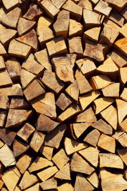 Doğranmış ahşap duvar yığını arka plan