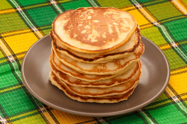 Stack Homemade Pancakes Plate — Stock Photo, Image