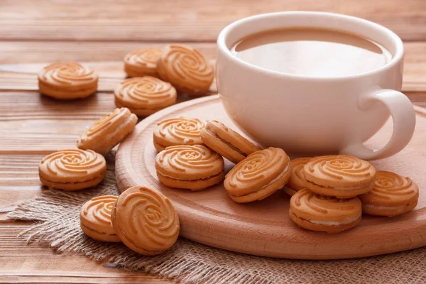 Sweet Hot Chocolate Drink Cookies Breakfast — Stock Photo, Image