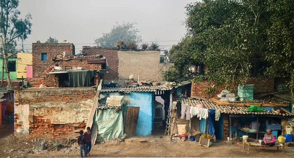 Les bidonvilles indiens et les zones habitées par des pauvres — Photo