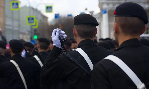 Rusland Sankt Petersborg Maj 2017 Soldater Parade Uniform Byens Gader - Stock-foto