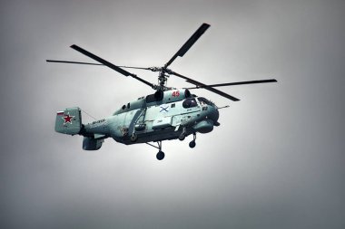 Russian military ship multipurpose helicopter KA-27 clipart