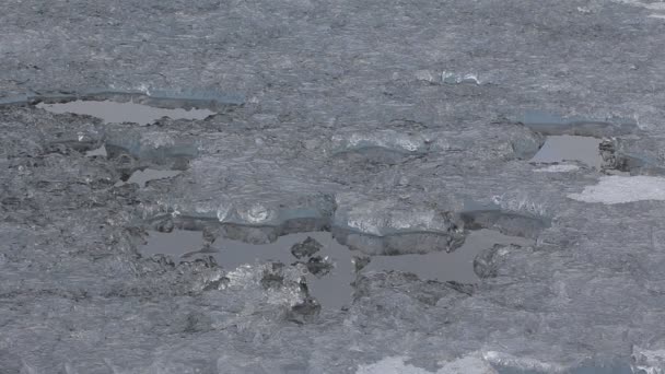 Ice mönster 1. Floden is innan paus — Stockvideo