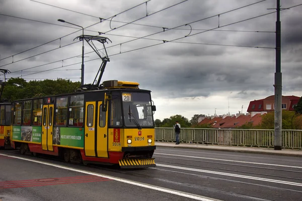 Polônia Varsóvia Setembro 2017 Transporte Público Elétrico Ecológico Moderno Capital — Fotografia de Stock