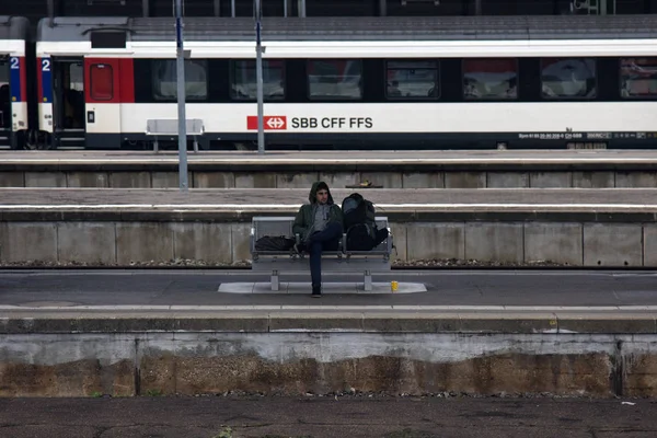 Штутгарт Германия Сентября 2017 Центральный Вокзал Штутгарта Отправляется Поезде — стоковое фото