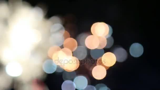 Artillery salute and fireworks sequins. Glitz and glitter — Stock Video