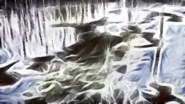 Paisaje de acuarela fractal llamado primavera — Vídeos de Stock