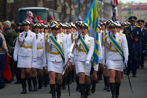 Russia San Pietroburgo Maggio 2017 Sfilata Militare Ragazze Come Membri — Foto Stock