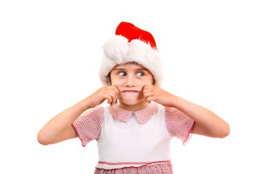 Noel Baba şapkalı küçük kız