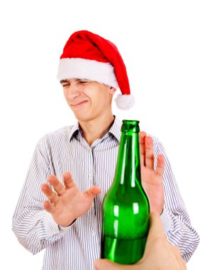 Young Man refuse a Beer clipart