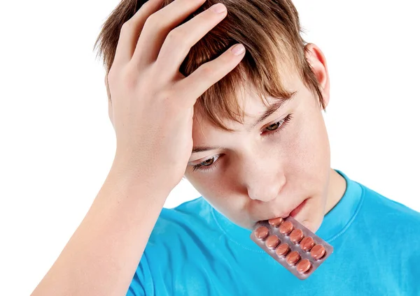 Teenager with the Pills — Stock Photo, Image