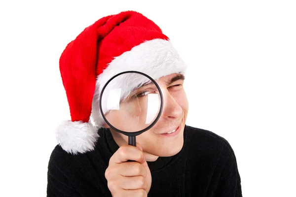 Young Man with Magnifying Glass — Stock Photo, Image