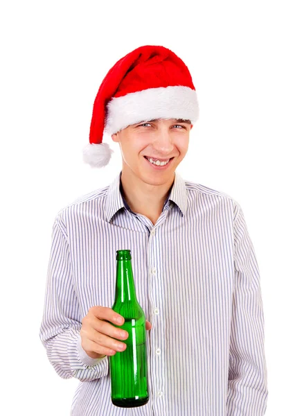 Mladý muž s pivem — Stock fotografie