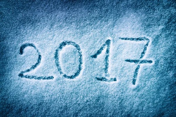 2017 in de sneeuw — Stockfoto