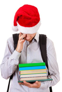 Yorgun genç bir kitap ile